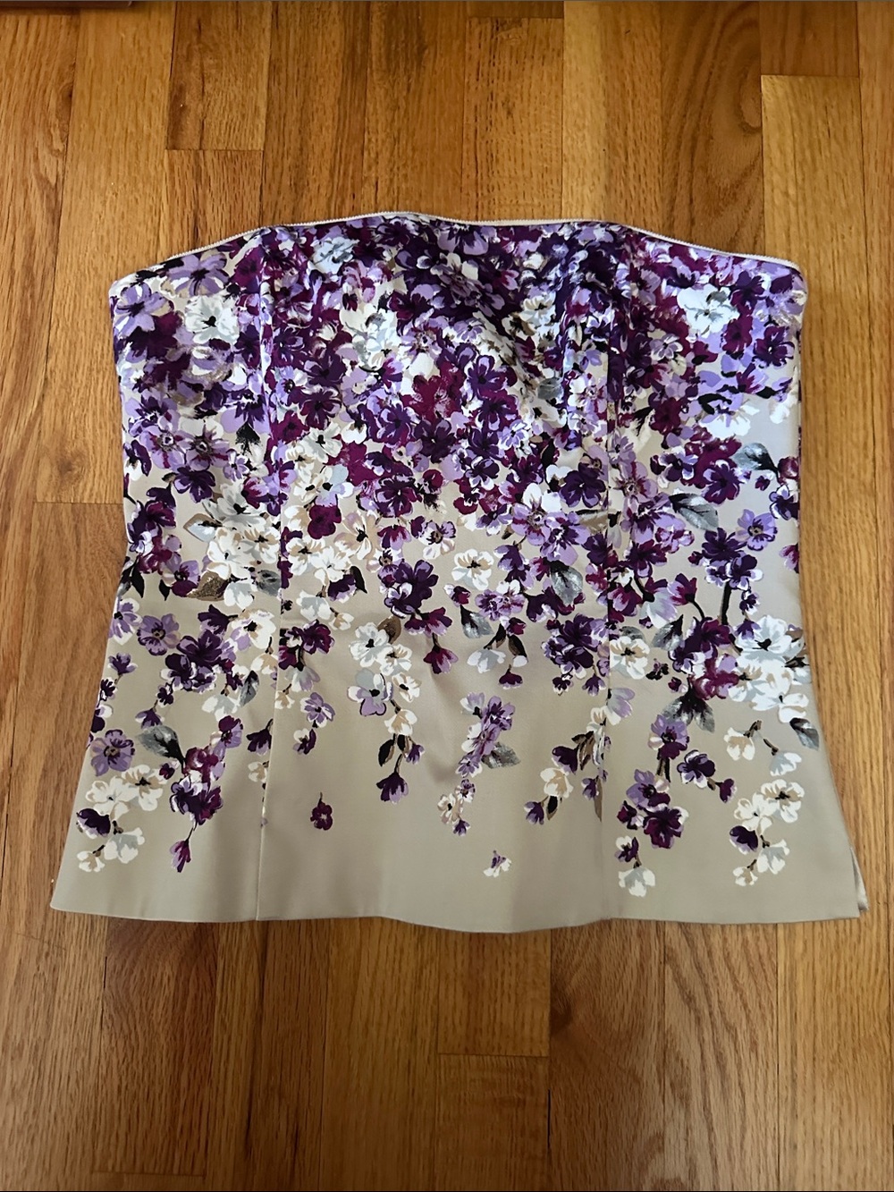 WHBM Floral Corset with Purple Accents